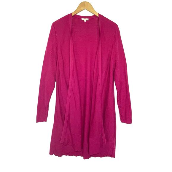 EILEEN FISHER Woman Pink Open Front 100% Organic Cotton Cardigan 1X - Picture 1 of 3